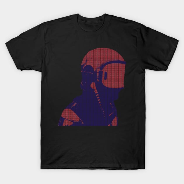 The Astronaut helmet typography Artwork T-Shirt by SPAZE